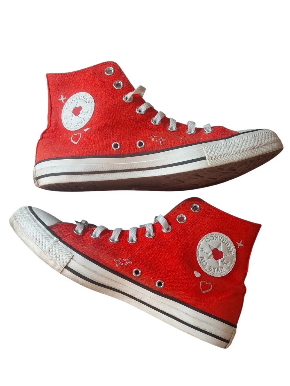 Converse Y2K Heart Fever Dream Red High-Top Sneakers Size 10 All Stars